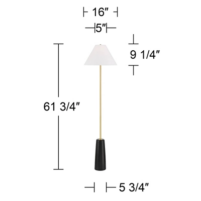 Possini Euro Design Bamba Modern 61 3/4" Tall Standing Floor Lamp Skinny Gold Black Metal Brass Finish Living Room Bedroom House Reading Office 3 Possini Euro Design Bamba Modern 61 3/4" Tall Standing Floor Lamp Skinny Gold Black Metal Brass Finish Living Room Bedroom House Reading Office - Image 3