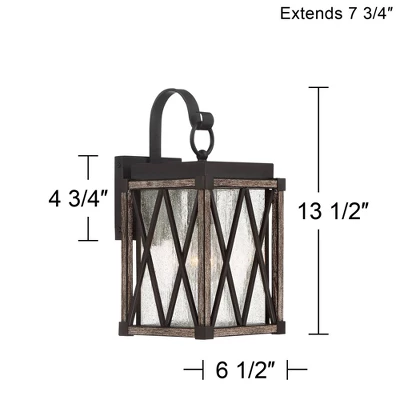 Possini Euro Design Brawley Rustic Industrial Outdoor Wall Light Fixture Bronze Wood Grain 13 1/2" Clear Seedy Glass For Post Exterior Barn Deck House 6 Possini Euro Design Brawley Rustic Industrial Outdoor Wall Light Fixture Bronze Wood Grain 13 1/2" Clear Seedy Glass For Post Exterior Barn Deck House - Image 6