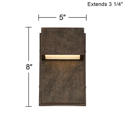 Possini Euro Design Lyons Modern Industrial Outdoor Wall Light Fixtures Set Of 2 Bronze Black Box Frame LED 8" For Post Exterior Barn 3 Possini Euro Design Lyons Modern Industrial Outdoor Wall Light Fixtures Set Of 2 Bronze Black Box Frame LED 8" For Post Exterior Barn - Image 3