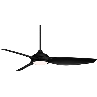 60" Possini Euro Design Dark Vader Modern Indoor Outdoor Ceiling Fan With Dimmable LED Light Remote Control Matte Black Damp Rated For Patio Exterior 5 60" Possini Euro Design Dark Vader Modern Indoor Outdoor Ceiling Fan With Dimmable LED Light Remote Control Matte Black Damp Rated For Patio Exterior - Image 5