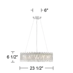 Possini Euro Design Alyssa Chrome Drum Chandelier 23 1/2" Wide Modern Crystal 12-Light LED Fixture For Dining Room Kitchen Island Entryway Bedroom -Possini Euro Design Sales GUEST 039504b2 2ec2 452e bf49 caca589e776f