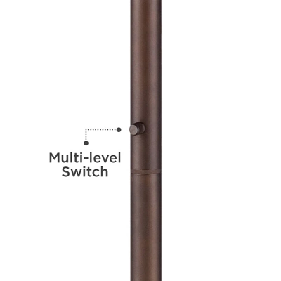 Possini Euro Design Meridian Modern 72" Tall Floor Lamp Oil Rubbed Bronze Metal Light Blaster LED Black Drum Shade For Living Room Bedroom 5 Possini Euro Design Meridian Modern 72" Tall Floor Lamp Oil Rubbed Bronze Metal Light Blaster LED Black Drum Shade For Living Room Bedroom - Image 5