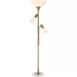 Possini Euro Design Modern Torchiere Floor Lamp With Side Lights 71" Tall Warm Gold Frosted Glass Shade For Living Room House -Possini Euro Design Sales GUEST 03b45d7f 8614 4c8a a2dd 82d6e520ca60