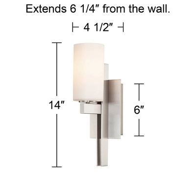 Possini Euro Design Ludlow Modern Wall Light Sconce Brushed Nickel Hardwire 4 1/2" Fixture Frosted Glass Shade For Bedroom Bathroom Vanity Reading 5 Possini Euro Design Ludlow Modern Wall Light Sconce Brushed Nickel Hardwire 4 1/2" Fixture Frosted Glass Shade For Bedroom Bathroom Vanity Reading - Image 5