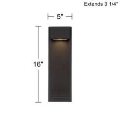 Possini Euro Design Modern Outdoor Wall Light LED Fixture Textured Black 16" Round Crystal Diffuser For Post Exterior House Porch -Possini Euro Design Sales GUEST 0515c801 a727 4df6 b796 1b4768115929