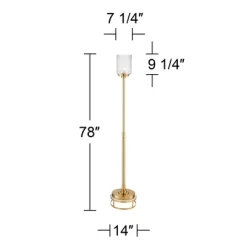 Possini Euro Design Kinsey Modern Torchiere Floor Lamp With Riser 78" Tall Brass Gold Metal Stone Pattern Crystal Glass Shade For Living Room Office -Possini Euro Design Sales GUEST 0595896e 28cc 4c65 b022 3313e584ee48