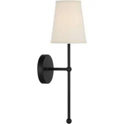 Possini Euro Design Elena Modern Wall Light Sconce Matte Black Metal Hardwire 6" Fixture Cream Linen Shade For Bedroom Reading Living Room House Home -Possini Euro Design Sales GUEST 05d046d3 45ad 479e 81a1 660f3ce9ed21