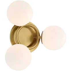 Possini Euro Design Modern Ceiling Light Flush Mount Fixture Brass 18" Wide 3-Light Frosted White Glass Globes Bedroom Living Room -Possini Euro Design Sales GUEST 06411361 fd0b 4cb1 bb74 953912030950