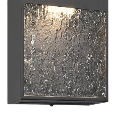 Possini Euro Design Possini Euro Sofia 8 1/2"H Black Glass LED Outdoor Wall Light Set Of 2 2 Possini Euro Design Possini Euro Sofia 8 1/2"H Black Glass LED Outdoor Wall Light Set Of 2 - Image 2