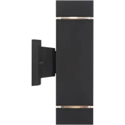 Possini Euro Design Skyridge 11 3/4" High Mid Century Modern Outdoor Wall Light Fixture Mount Porch House Exterior Up-Down LED Bulb Black Aluminum -Possini Euro Design Sales GUEST 06c4acfa 11b1 419f 95a2 4dbd2c882c53