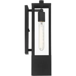 Possini Euro Design Berk Modern Outdoor Wall Light Fixture Textured Black 16" Clear Glass For Post Exterior Barn Deck House Porch Yard Posts Patio -Possini Euro Design Sales GUEST 070ff88f 0a9d 4024 a11c 0c663b46ff7c
