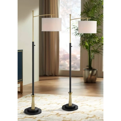 Possini Euro Design Burbank Modern 64" Tall Standing Floor Lamps Set Of 2 Lights Task Downbridge Black Gold Metal Brass Finish Living Room Bedroom 1 Possini Euro Design Burbank Modern 64" Tall Standing Floor Lamps Set Of 2 Lights Task Downbridge Black Gold Metal Brass Finish Living Room Bedroom