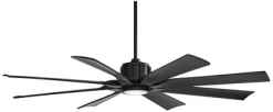 60" Possini Euro Design Defender Modern Indoor Outdoor Ceiling Fan With Dimmable LED Light Remote Control Matte Black Damp Rated For Patio Exterior -Possini Euro Design Sales GUEST 07e27430 21d1 4e9a af44 6d6764f88a5a