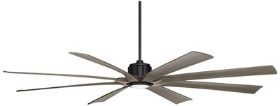 80" Possini Euro Design Defender Modern Indoor Outdoor Ceiling Fan With Dimmable LED Light Remote Matte Black Oak Damp Rated For Patio Exterior House 5 80" Possini Euro Design Defender Modern Indoor Outdoor Ceiling Fan With Dimmable LED Light Remote Matte Black Oak Damp Rated For Patio Exterior House - Image 5