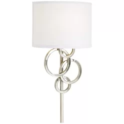 Possini Euro Design Circles Modern Wall Light Sconce Brushed Nickel Plug-in 12" Fixture Off White Cotton Half Shade For Bedroom Reading Living Room 11 Possini Euro Design Circles Modern Wall Light Sconce Brushed Nickel Plug-in 12" Fixture Off White Cotton Half Shade For Bedroom Reading Living Room -Possini Euro Design Sales GUEST 081580f8 32aa 45ff a9b3 b70e76af8938