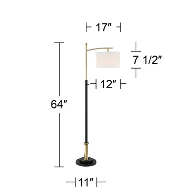 Possini Euro Design Burbank Modern 64" Tall Standing Floor Lamps Set Of 2 Lights Task Downbridge Black Gold Metal Brass Finish Living Room Bedroom 3 Possini Euro Design Burbank Modern 64" Tall Standing Floor Lamps Set Of 2 Lights Task Downbridge Black Gold Metal Brass Finish Living Room Bedroom - Image 3