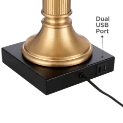 Possini Euro Design Wynne Traditional Table Lamp 30" Tall Warm Gold With USB Charging Port Black Drum Shade For Bedroom Living Room Bedside Nightstand 11 Possini Euro Design Wynne Traditional Table Lamp 30" Tall Warm Gold With USB Charging Port Black Drum Shade For Bedroom Living Room Bedside Nightstand -Possini Euro Design Sales GUEST 0968e882 e701 406e af90 6e66b1ba1441