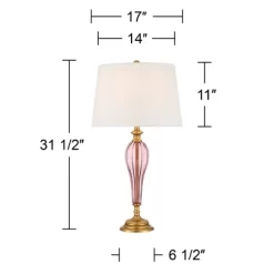 Possini Euro Design Clarrissa 31 1/2" Tall Fluted Vase Large Traditional End Table Lamp Pink Brass Finish Glass Single White Shade Living Room Bedroom 10 Possini Euro Design Clarrissa 31 1/2" Tall Fluted Vase Large Traditional End Table Lamp Pink Brass Finish Glass Single White Shade Living Room Bedroom -Possini Euro Design Sales GUEST 099e7865 8dd6 453b b297 3149c19c2fd3
