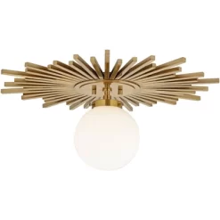 Possini Euro Design Hazel Modern Ceiling Light Semi Flush Mount Fixture 24" Wide Warm Brass White Globe Shade For Bedroom Kitchen Living Room Hallway 10 Possini Euro Design Hazel Modern Ceiling Light Semi Flush Mount Fixture 24" Wide Warm Brass White Globe Shade For Bedroom Kitchen Living Room Hallway -Possini Euro Design Sales GUEST 09f457ea 2d85 4a3f a988 56d08537b4d9