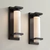 Possini Euro Design Possini Euro Kathleen 14" High Sand Black LED Wall Sconce Set Of 2