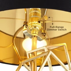Possini Euro Design Modern Table Lamp 30" Tall Gold Metal Geometric Cube Black Drum Shade For Bedroom Living Room Bedside Nightstand Office Kids House -Possini Euro Design Sales GUEST 0b7654cc b5c5 46d0 b50c 9239fc2426cd