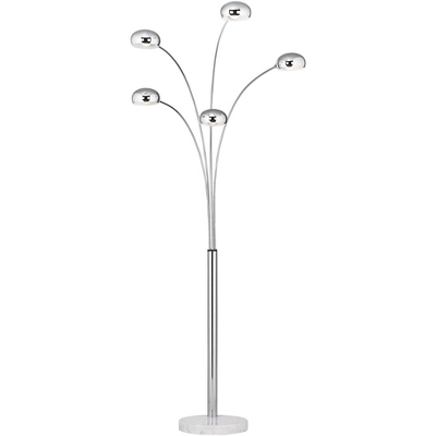 Possini Euro Design Infini Mid Century Modern Arc Floor Lamp 78" Tall Chrome 5 Light Swivel Dome Shades For Living Room Reading Bedroom Office House 4 Possini Euro Design Infini Mid Century Modern Arc Floor Lamp 78" Tall Chrome 5 Light Swivel Dome Shades For Living Room Reading Bedroom Office House - Image 4