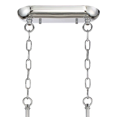 Possini Euro Design Mirabell Chrome Linear Island Pendant Chandelier 34" Wide Modern LED Clear Glass Crystal 6-Light Fixture For Dining Room Kitchen 3 Possini Euro Design Mirabell Chrome Linear Island Pendant Chandelier 34" Wide Modern LED Clear Glass Crystal 6-Light Fixture For Dining Room Kitchen - Image 3