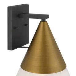 Possini Euro Design Possini Euro Leo 10"H Sand Black And Brass Outdoor Wall Light Set Of 2 -Possini Euro Design Sales GUEST 0c0c5655 48be 42b3 90fe ad0f888c0fcd 1