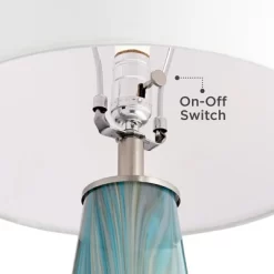 Possini Euro Design Jaime Coastal Table Lamp With Round White Marble Riser 26" High Blue Gray Drum Shade For Bedroom Living Room Office House Home -Possini Euro Design Sales GUEST 0c1e88c5 ff7c 4a2c b8b4 990c3afc75b9