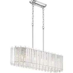 Possini Euro Design Mirabell Chrome Linear Island Pendant Chandelier 34" Wide Modern LED Clear Glass Crystal 6-Light Fixture For Dining Room Kitchen 11 Possini Euro Design Mirabell Chrome Linear Island Pendant Chandelier 34" Wide Modern LED Clear Glass Crystal 6-Light Fixture For Dining Room Kitchen -Possini Euro Design Sales GUEST 0db60cb6 a66c 4310 8746 b700815dd869