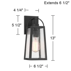 Possini Euro Design Woodley 13" High Modern Outdoor Wall Light Fixture Mount Porch House Set Of 2 Weatherproof Sand Black Aluminum Seeded Glass Shade -Possini Euro Design Sales GUEST 0e3f4494 521a 490e 8b9c 20efff2643ad