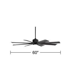 60" Possini Euro Design Defender Modern Indoor Outdoor Ceiling Fan With Dimmable LED Light Remote Control Matte Black Damp Rated For Patio Exterior -Possini Euro Design Sales GUEST 0ed44ff4 5220 43d7 b296 18df1e34263a