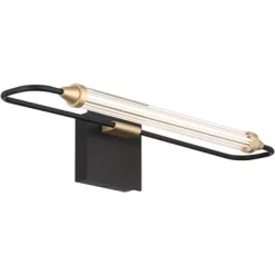 Possini Euro Design Nikola Industrial Wall Light Bar Matte Black Hardwire 23 1/2" LED Fixture Gold Accents For Bathroom Vanity -Possini Euro Design Sales GUEST 0f14de20 8779 4754 8cad 9b01374cec82