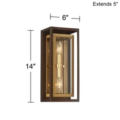 Possini Euro Design Modern Mid Century Outdoor Wall Light Fixture Oil Rubbed Bronze Brass 14" Double Box Glass For Exterior Barn Deck House Porch Yard 11 Possini Euro Design Modern Mid Century Outdoor Wall Light Fixture Oil Rubbed Bronze Brass 14" Double Box Glass For Exterior Barn Deck House Porch Yard -Possini Euro Design Sales GUEST 0f66739f 0ac5 44e9 8036 0b1533bc9985