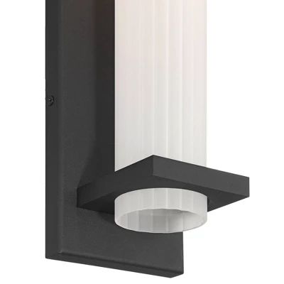 Possini Euro Design Kathleen 14" High Modern Outdoor Wall Light Fixture Mount Porch House Exterior Set Of 2 LED Bulb Sand Black Metal Glass Shade 8 Possini Euro Design Kathleen 14" High Modern Outdoor Wall Light Fixture Mount Porch House Exterior Set Of 2 LED Bulb Sand Black Metal Glass Shade - Image 8