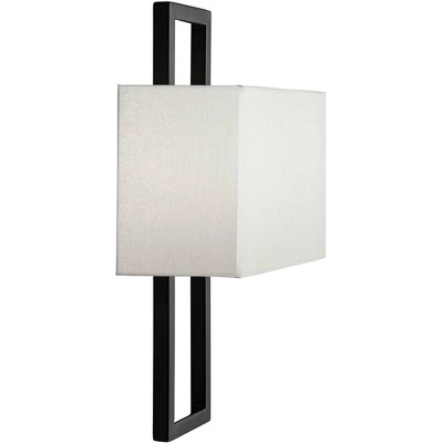 Possini Euro Design Modena Modern Art Deco Wall Light Sconce Black Hardwire 9 1/2" Fixture Silvery Faux Silk Shade For Bedroom Bathroom Vanity Reading 7 Possini Euro Design Modena Modern Art Deco Wall Light Sconce Black Hardwire 9 1/2" Fixture Silvery Faux Silk Shade For Bedroom Bathroom Vanity Reading - Image 7