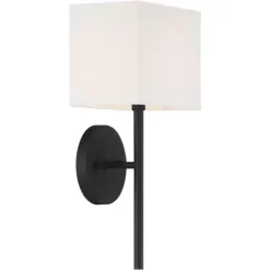 Possini Euro Design Favreau Modern Wall Light Sconce Black Hardwire 8" Fixture Rectangular Linen Fabric For Bedroom Bathroom Vanity Reading Hallway -Possini Euro Design Sales GUEST 117fcc7c c52f 4897 8f8c 971ccaeb4637