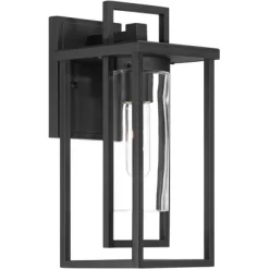 Possini Euro Design Raynor 13 1/2" High Modern Outdoor Wall Barn Light Fixture Mount Porch House Weatherproof Sand Black Aluminum Clear Glass Shade -Possini Euro Design Sales GUEST 13da2846 7b42 404b 8204 c69e6ba71e54