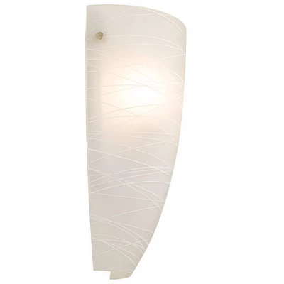 Possini Euro Design Isola Modern Wall Light Sconce White Stripes Frosted Art Glass 7 1/4" Fixture For Bedroom Bathroom Vanity Reading Living Room Home 4 Possini Euro Design Isola Modern Wall Light Sconce White Stripes Frosted Art Glass 7 1/4" Fixture For Bedroom Bathroom Vanity Reading Living Room Home - Image 4