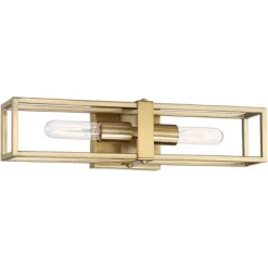 Possini Euro Design Modern Wall Light Sconce Warm Brass Hardwired 18 3/4" High 2-Light Fixture Open Frame Bedroom Bathroom Hallway -Possini Euro Design Sales GUEST 15fefe92 90ab 4cc6 b395 e3587c98d821