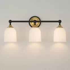 Possini Euro Design Possini Euro Zaragoza 23" Wide Gold And Black 3-Light Bath Light