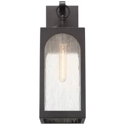 Possini Euro Design Tyne Modern Outdoor Wall Light Fixtures Set Of 2 Bronze Metal 20 1/2" Seedy Glass For Post Exterior Barn Deck House -Possini Euro Design Sales GUEST 1b8d2af2 e900 42af b602 09eae295b146