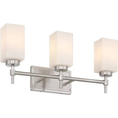 Possini Euro Design Possini Euro Salo 20 3/4" Wide Brushed Nickel 3-Light Bath Light 4 Possini Euro Design Possini Euro Salo 20 3/4" Wide Brushed Nickel 3-Light Bath Light - Image 4