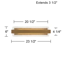 Possini Euro Design Possini Euro Cascadia 23 1/2" Wide Brass And Glass LED Bath Light -Possini Euro Design Sales GUEST 1c7b8f43 6c49 4ec2 ac46 a0403b6370bd