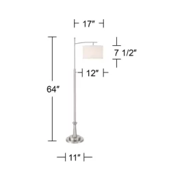 Possini Euro Design Burbank Modern 64" Tall Standing Floor Lamp Downbridge Pole Silver Metal Brushed Nickel Finish Living Room Bedroom House Reading -Possini Euro Design Sales GUEST 1caa36ab 8869 46e3 9448 2d043f1d0d3a