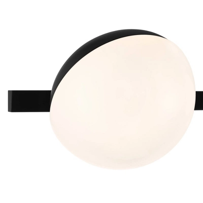 Possini Euro Design Celine Modern Wall Light Black Hardwire 30" 4-Light Fixture Opal White Glass Globe Shade For Bathroom Vanity 2 Possini Euro Design Celine Modern Wall Light Black Hardwire 30" 4-Light Fixture Opal White Glass Globe Shade For Bathroom Vanity - Image 2