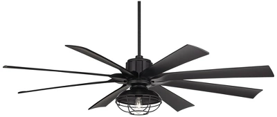 70" Possini Euro Design Defender Modern Industrial Indoor Outdoor Ceiling Fan LED Light Remote Matte Black Damp Rated Patio House 5 70" Possini Euro Design Defender Modern Industrial Indoor Outdoor Ceiling Fan LED Light Remote Matte Black Damp Rated Patio House - Image 5