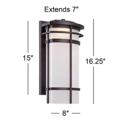 Possini Euro Design Theola Modern Outdoor Wall Light Fixture Bronze LED 16 1/4" Etched Glass Shade For Post Exterior Barn Deck House Porch Yard Patio 11 Possini Euro Design Theola Modern Outdoor Wall Light Fixture Bronze LED 16 1/4" Etched Glass Shade For Post Exterior Barn Deck House Porch Yard Patio -Possini Euro Design Sales GUEST 1e206827 b408 4001 b8d0 6e2c1d9ec267