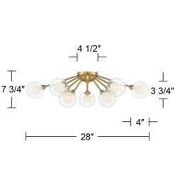 Possini Euro Design Spheres Modern Ceiling Light Flush Mount Fixture 28" Wide Warm Brass 9-Light LED Clear Globe Glass For Bedroom Kitchen Living Room 15 Possini Euro Design Spheres Modern Ceiling Light Flush Mount Fixture 28" Wide Warm Brass 9-Light LED Clear Globe Glass For Bedroom Kitchen Living Room -Possini Euro Design Sales GUEST 1e516137 2e1f 4f08 b35c 4767dc223858