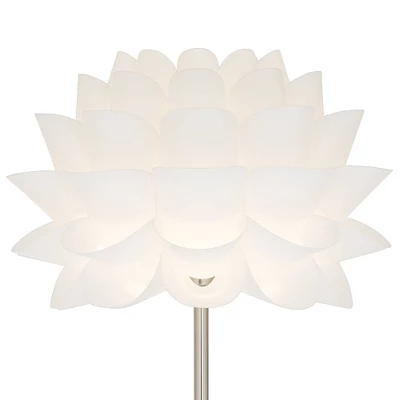 Possini Euro Design Modern Floor Lamp 63" Tall Brushed Steel White Orb Petal Flower Shade Dimmable For Living Room Reading Bedroom Office 3 Possini Euro Design Modern Floor Lamp 63" Tall Brushed Steel White Orb Petal Flower Shade Dimmable For Living Room Reading Bedroom Office - Image 3